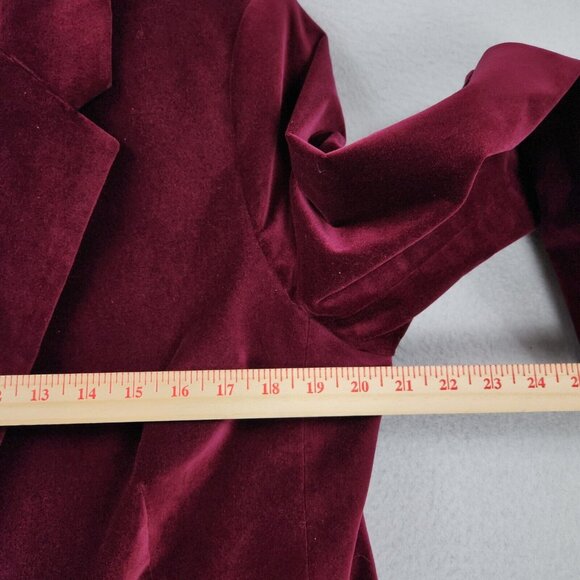 Boden Jacket Womens 14 Red Stretch Velvet Blazer Single Button Classic Career - Picture 5 of 14